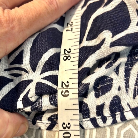 Talbots,Linen Tunic Top,EUC,Beautiful Navy & White Print,1X - Picture 8 of 8